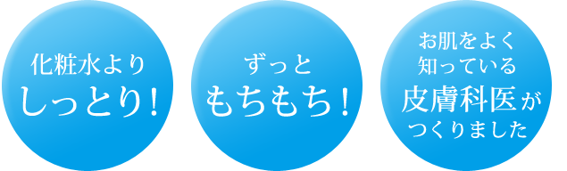 化粧水よりしっとり！ずっともちもち！お肌をよく知っている皮膚科医がつくりました